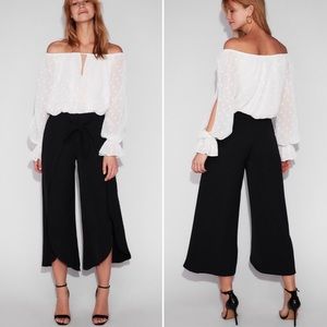 Express High Waisted Knot Surplice Cropped Pant